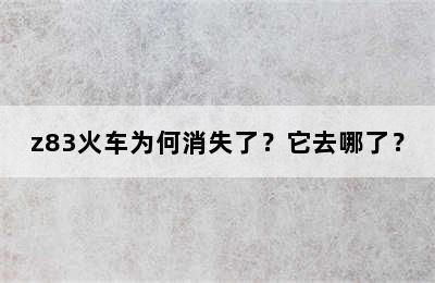 z83火车为何消失了？它去哪了？