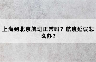 上海到北京航班正常吗？航班延误怎么办？