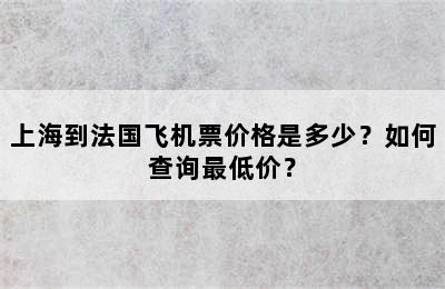 上海到法国飞机票价格是多少？如何查询最低价？