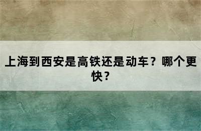 上海到西安是高铁还是动车？哪个更快？