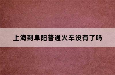 上海到阜阳普通火车没有了吗