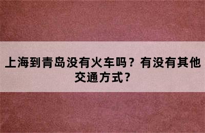 上海到青岛没有火车吗？有没有其他交通方式？