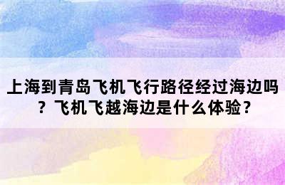 上海到青岛飞机飞行路径经过海边吗？飞机飞越海边是什么体验？