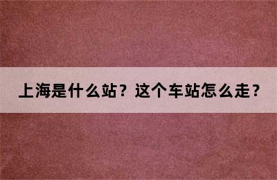 上海是什么站？这个车站怎么走？
