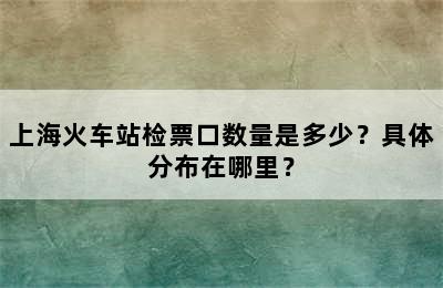 上海火车站检票口数量是多少？具体分布在哪里？