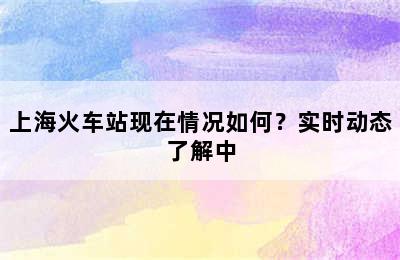 上海火车站现在情况如何？实时动态了解中