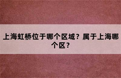 上海虹桥位于哪个区域？属于上海哪个区？