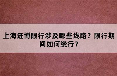 上海进博限行涉及哪些线路？限行期间如何绕行？