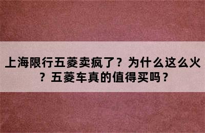 上海限行五菱卖疯了？为什么这么火？五菱车真的值得买吗？