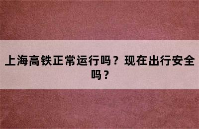 上海高铁正常运行吗？现在出行安全吗？