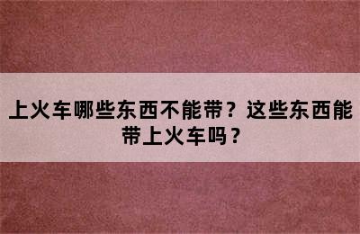 上火车哪些东西不能带？这些东西能带上火车吗？