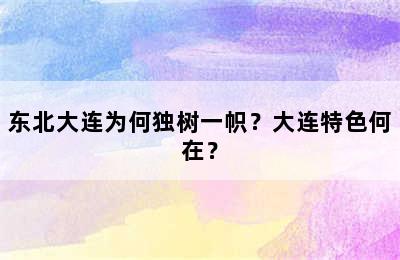 东北大连为何独树一帜？大连特色何在？
