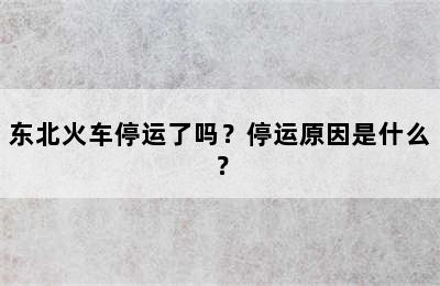 东北火车停运了吗？停运原因是什么？