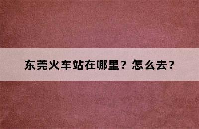 东莞火车站在哪里？怎么去？