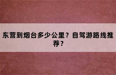 东营到烟台多少公里？自驾游路线推荐？