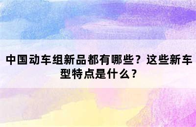 中国动车组新品都有哪些？这些新车型特点是什么？