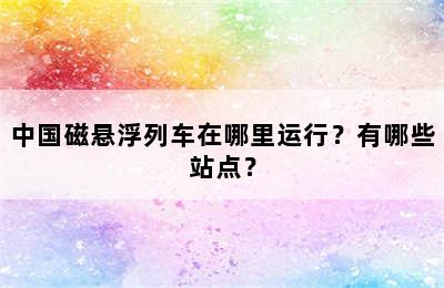 中国磁悬浮列车在哪里运行？有哪些站点？