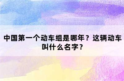 中国第一个动车组是哪年？这辆动车叫什么名字？
