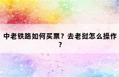 中老铁路如何买票？去老挝怎么操作？