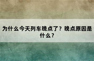 为什么今天列车晚点了？晚点原因是什么？
