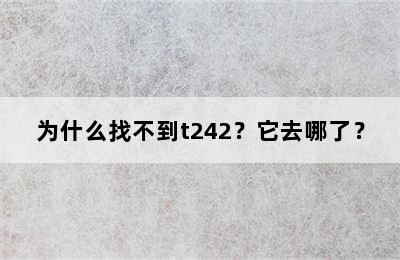 为什么找不到t242？它去哪了？