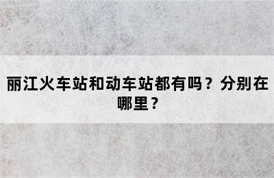 丽江火车站和动车站都有吗？分别在哪里？
