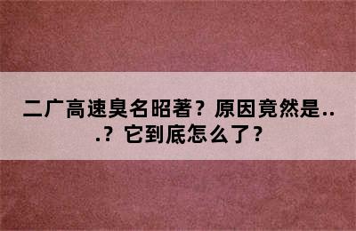 二广高速臭名昭著？原因竟然是...？它到底怎么了？