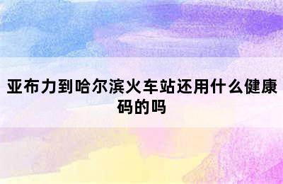 亚布力到哈尔滨火车站还用什么健康码的吗