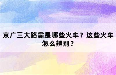 京广三大路霸是哪些火车？这些火车怎么辨别？