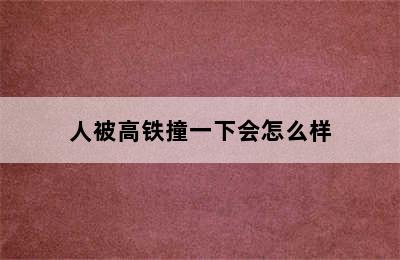 人被高铁撞一下会怎么样