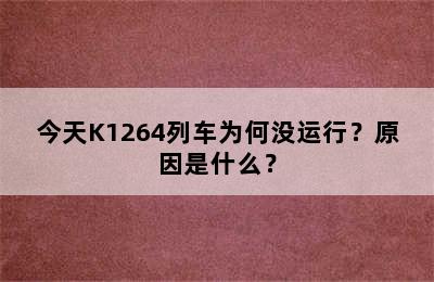 今天K1264列车为何没运行？原因是什么？