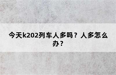 今天k202列车人多吗？人多怎么办？