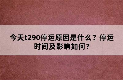 今天t290停运原因是什么？停运时间及影响如何？