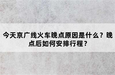 今天京广线火车晚点原因是什么？晚点后如何安排行程？
