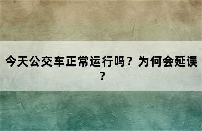 今天公交车正常运行吗？为何会延误？