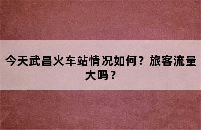 今天武昌火车站情况如何？旅客流量大吗？