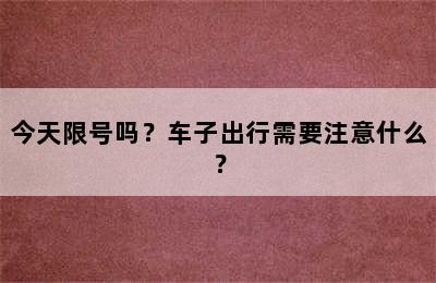 今天限号吗？车子出行需要注意什么？