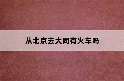 从北京去大同有火车吗