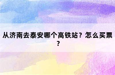 从济南去泰安哪个高铁站？怎么买票？