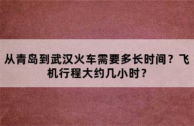 从青岛到武汉火车需要多长时间？飞机行程大约几小时？