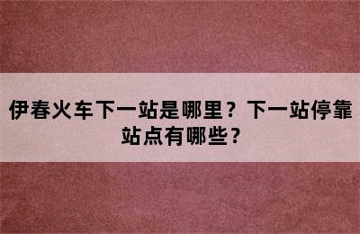 伊春火车下一站是哪里？下一站停靠站点有哪些？
