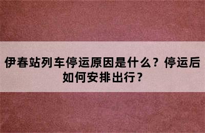 伊春站列车停运原因是什么？停运后如何安排出行？
