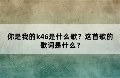 你是我的k46是什么歌？这首歌的歌词是什么？