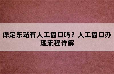 保定东站有人工窗口吗？人工窗口办理流程详解