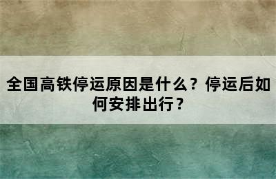 全国高铁停运原因是什么？停运后如何安排出行？