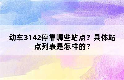 动车3142停靠哪些站点？具体站点列表是怎样的？