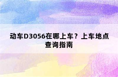 动车D3056在哪上车？上车地点查询指南
