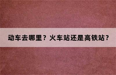 动车去哪里？火车站还是高铁站？