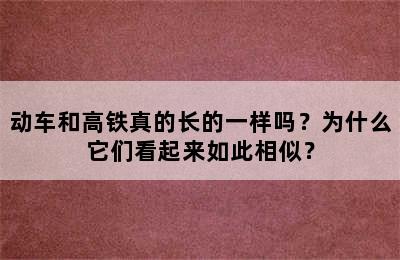 动车和高铁真的长的一样吗？为什么它们看起来如此相似？