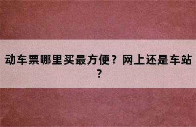 动车票哪里买最方便？网上还是车站？